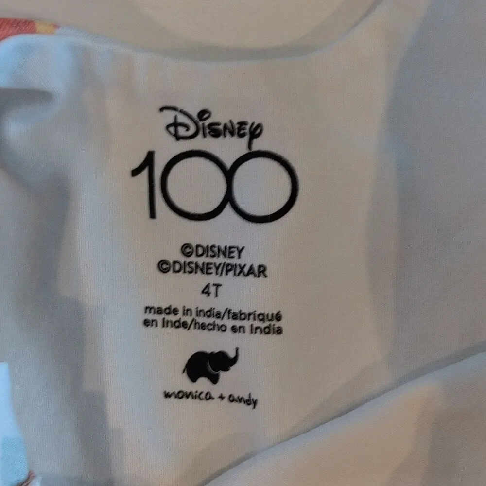 Disney Girls 4T White Fit & Flare Sleeveless U-Neck Princess Knit Summer dress